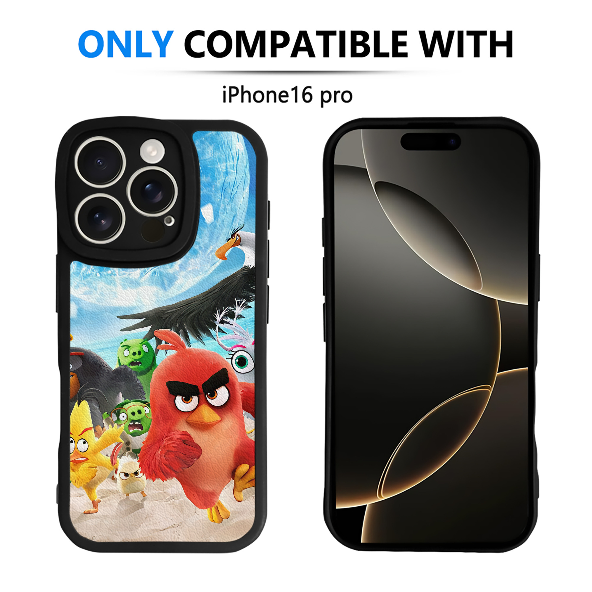 （画像用） Angry Birds アングリーバード 【iPhone 16シリーズ対応】シリコンスマホケース（レザー調） 材質：シリコン